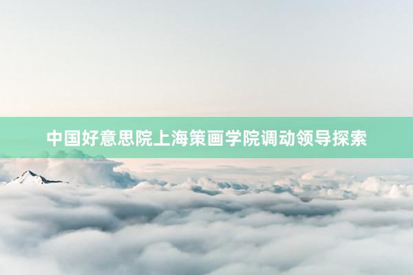 中国好意思院上海策画学院调动领导探索
